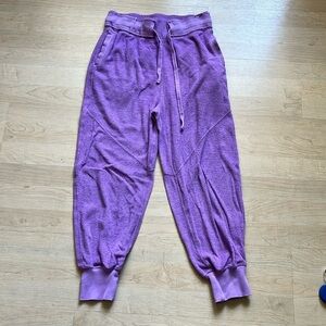 Free People Movement Women Radiant Jogger Lilac Comfy Terry Loungewear Athletic
